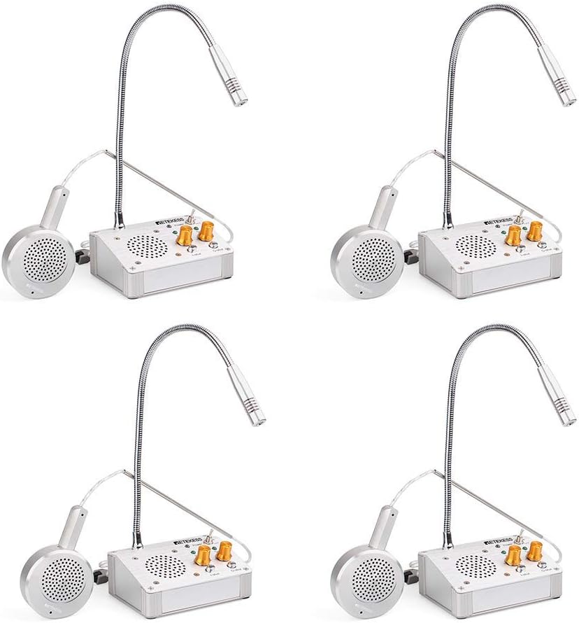 Case of 4,Retekess TW104 Intercom Speaker,Window Intercom,Bank Intercom with Full Duplex,Intercom System for Business,School, Medical Center, Hospital, Government Office