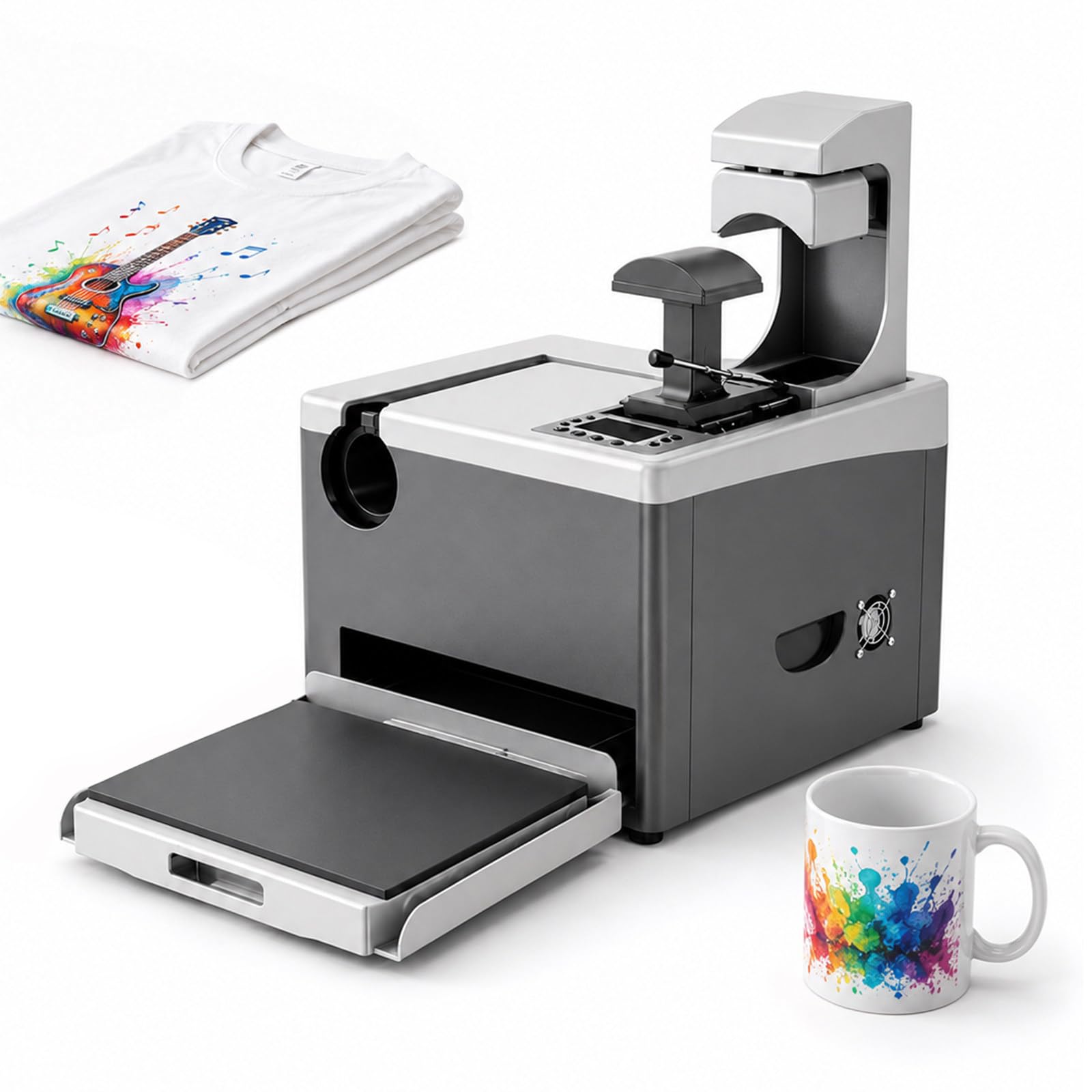 Auto Heat Press Maschine 38x38cm All-In-One T-Shirts Tassen Kappen