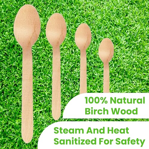 Concession Essentials CESPOON160-100CT Disposable Wooden Cutlery Spoons thumb #3