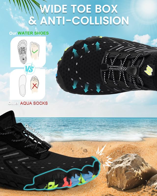 Image of Water Shoes for Women Men Quick-Dry Barefoot Shoes Breathable Aqua Socks for Swim Beach River Pool Lake Hiking Surfing Kayaking