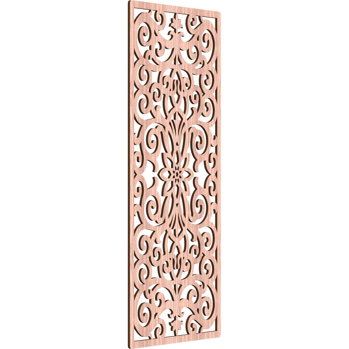 Buel Decorative Pierced Fretwork Wood Wall Panels, 23 3/8"W x 59 3/8"H x 3/8"T, Walnut