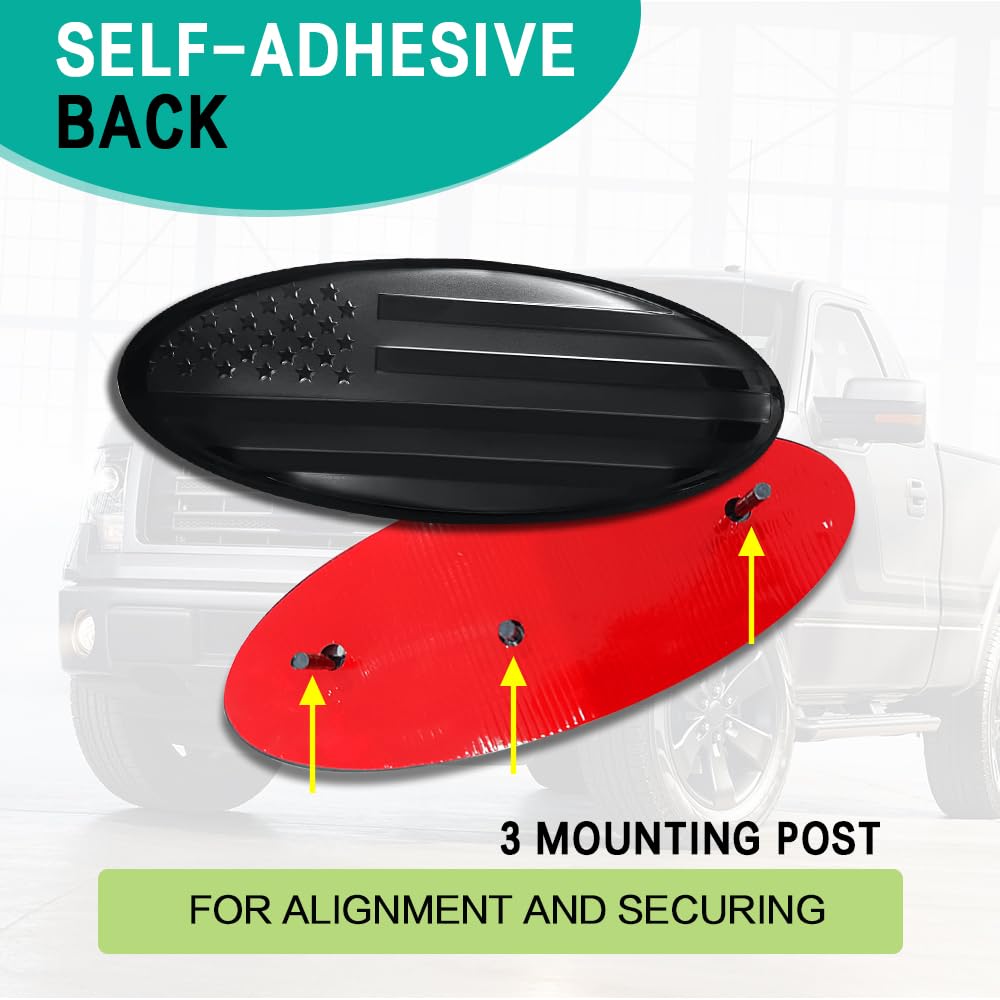 Emblema Per Ford Con Bandiera Americana - Adesivo Per Griglia Anteriore O Portellone, 23x9 Cm, Nero - Foto 11