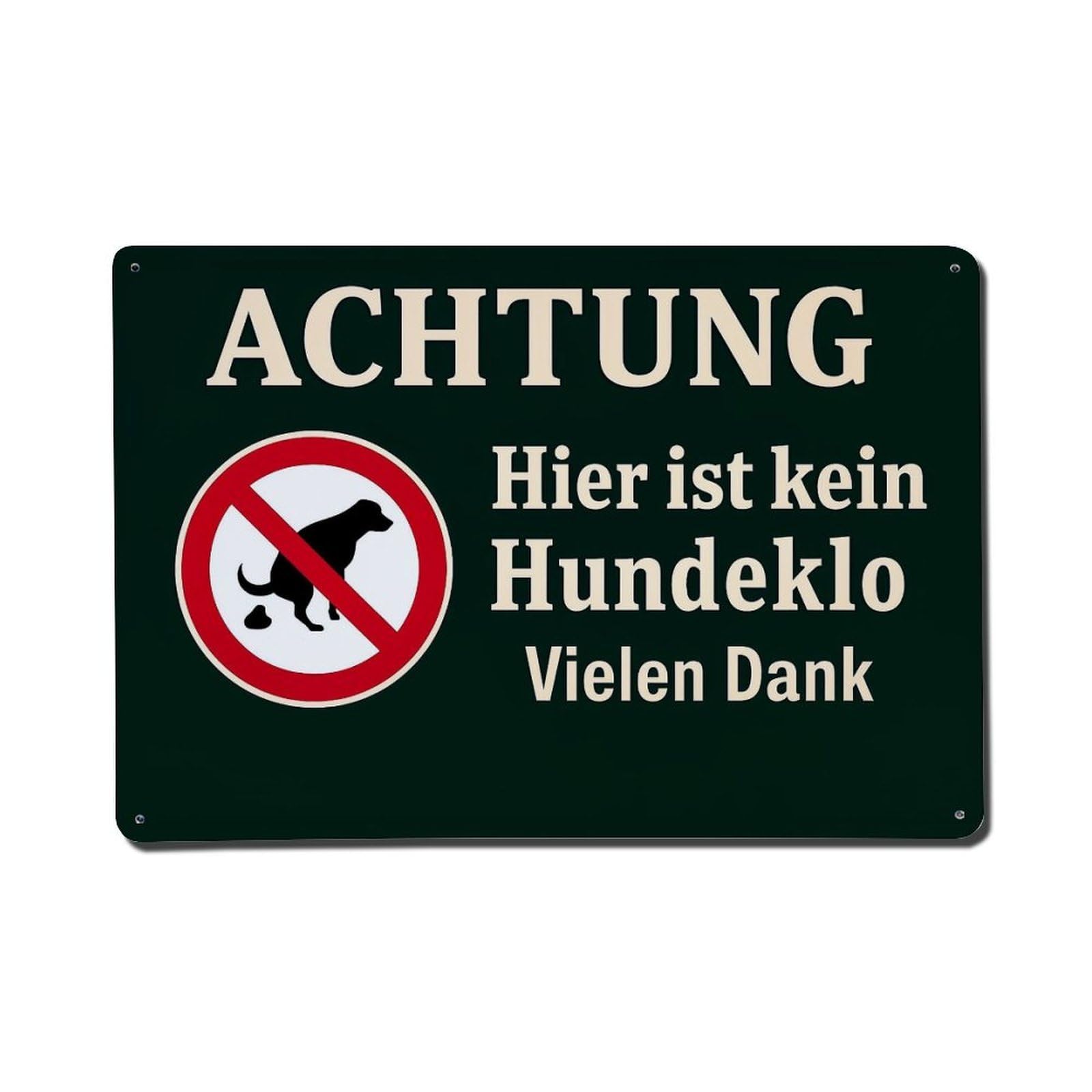 Attention Dog Toilet Forbidden Thanks Metal Tin Sign Plaque
