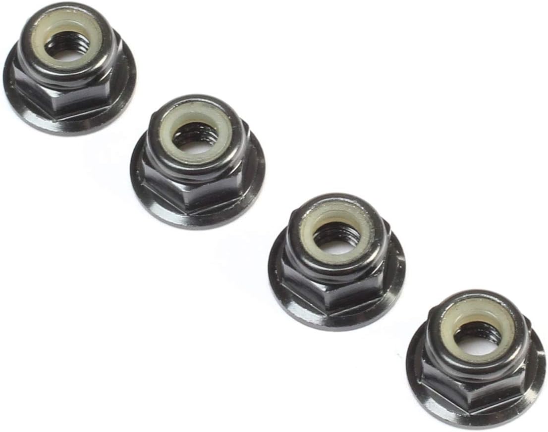 TEAM LOSI RACING Black Alum Flanged Locknut M4 x 0.7mm x 7mm 4 TLR236009 Elec Car/Truck Replacement Parts