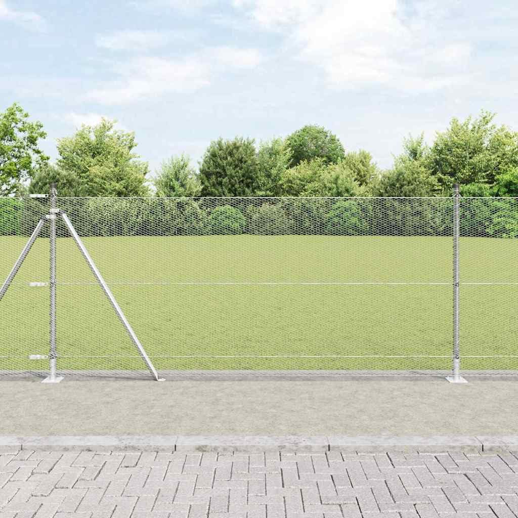 vidaXL Recinzione esagonale con base in cemento 100 x 1 m Argento Rete