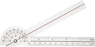 1 Pcs Goniometer Clear Protractor Measurement Angle Ruler Protractor Ruler 6 inch, 180 Degree (Plastic)