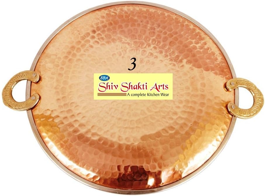 SHIV SHAKTI ARTS Handmade Steel Copper 9 Inch Tawa No 3