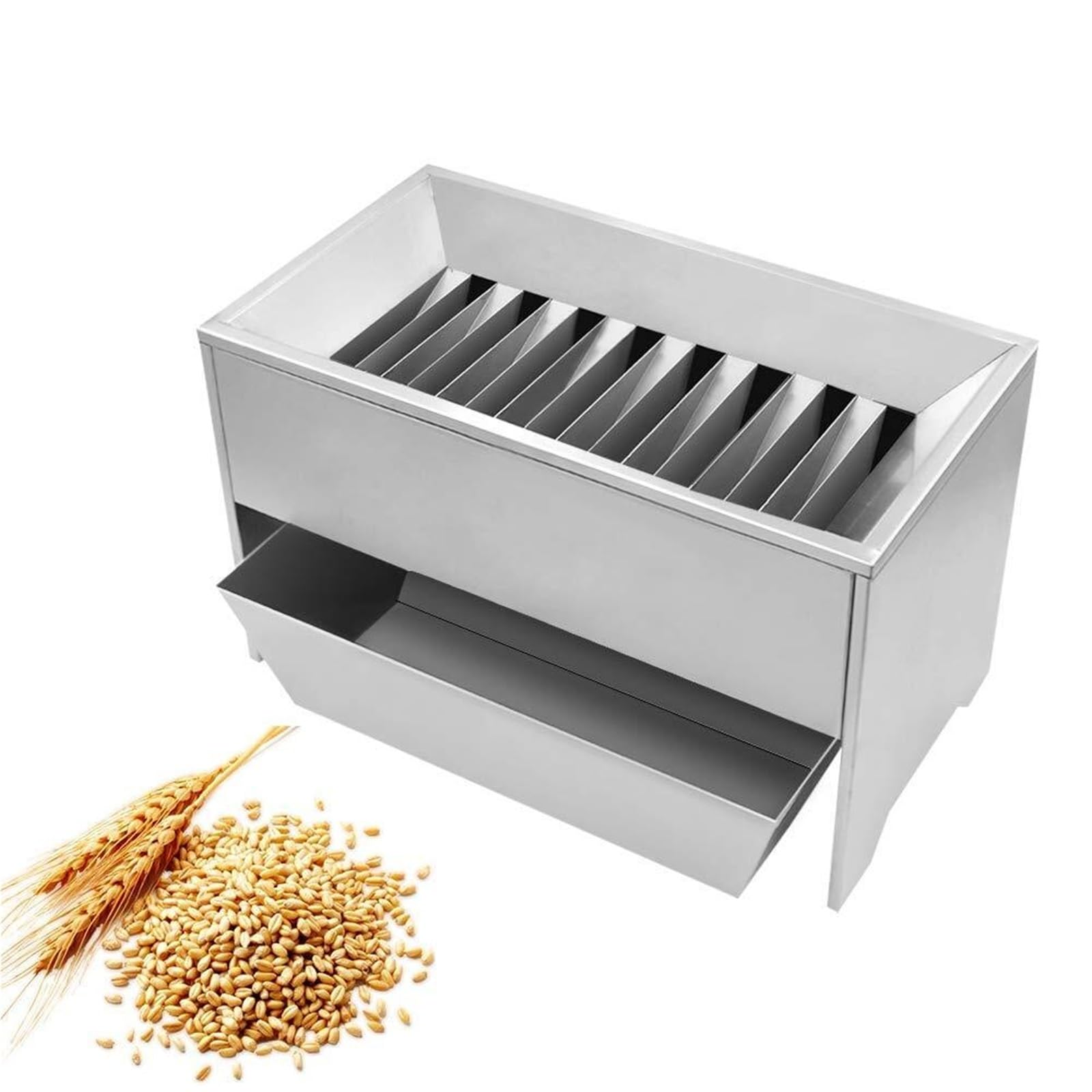 Campionatore divisore per cereali in acciaio inossidabile, separatore per campioni per test di semi e cereali, design durevole e resistente alla corrosione, ideale per uso in laboratorio e sul campo