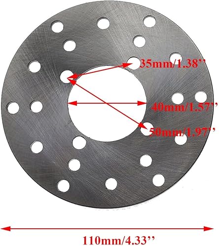 Miniatura 3 de PRO BAT Kit de rotor de freno de disco doble hidráulico delantero para 50 cc, 70 cc, 90 cc, 110 cc, 125 cc, quad chino, ATV, UTV 4 ruedas, Go Kart,
