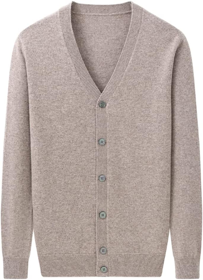 Men Fashion Cashmere Cardigan V-Neck Knitted Cardigan