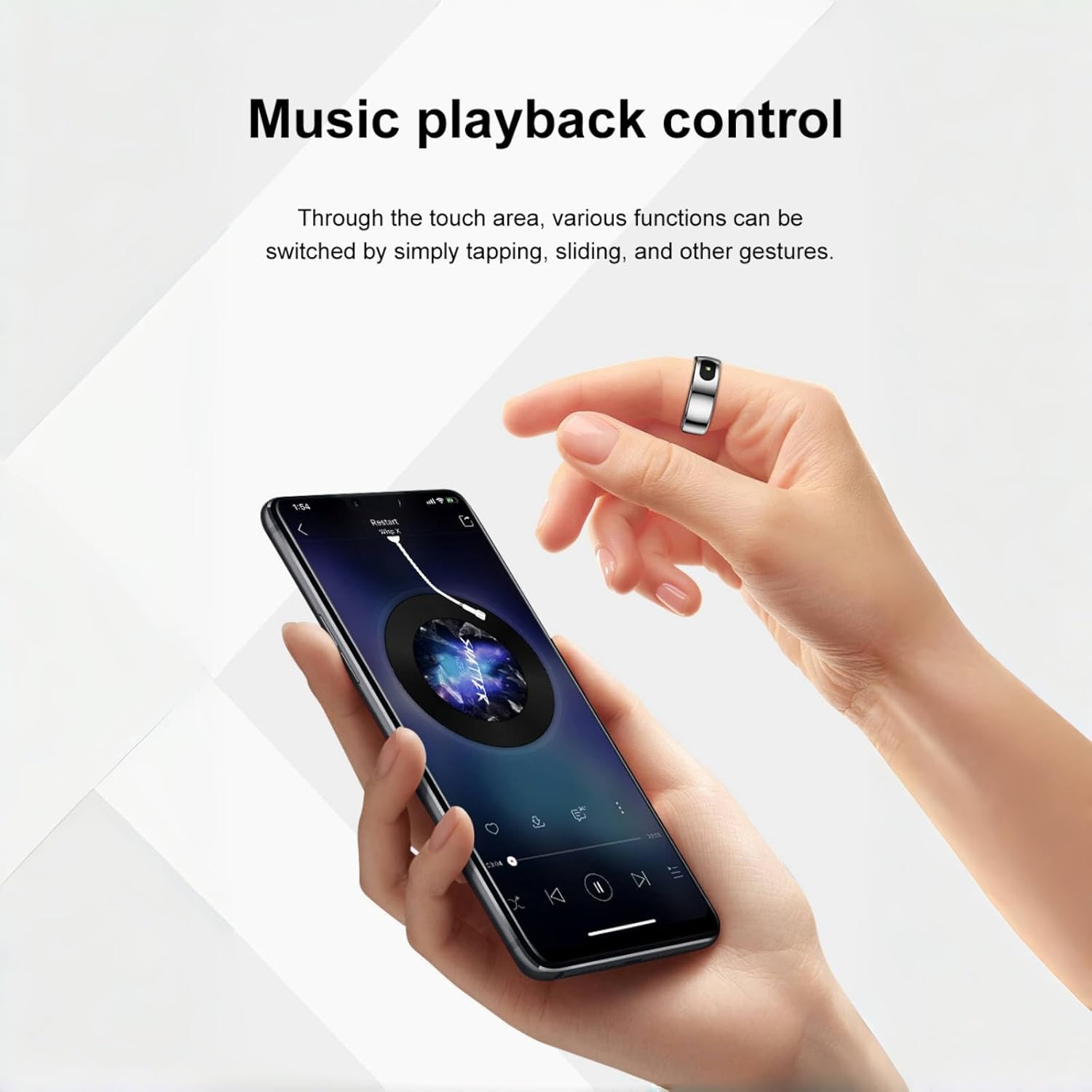 Smart Ring with Display,Waterproof Smart Rings for Men, Health Ring for Monitoring Sleep, Blood Oxygen, Heart Rate, Body Temperature, Daily Exercise, Smart Ring Health Tracker for Women. (Black, 12)