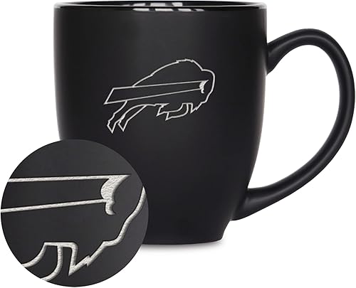 Vista 46 de Rico Industries Taza Bistro de fútbol americano de la NFL de 15 onzas, para bebidas calientes o frías, logotipo del equipo grabado para una