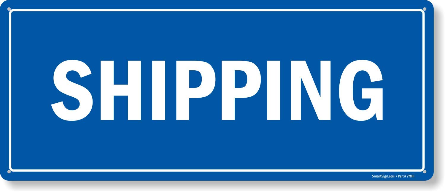 SmartSign "Shipping" Sign | 10" x 24" Plastic