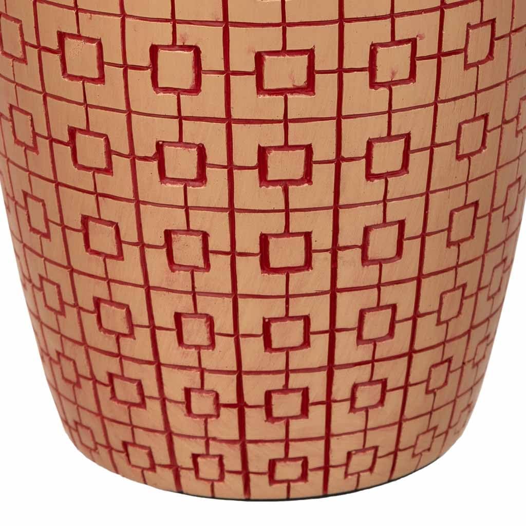 WANDERLUST DECO Jarrón de poliresina Rojo 18x18x24