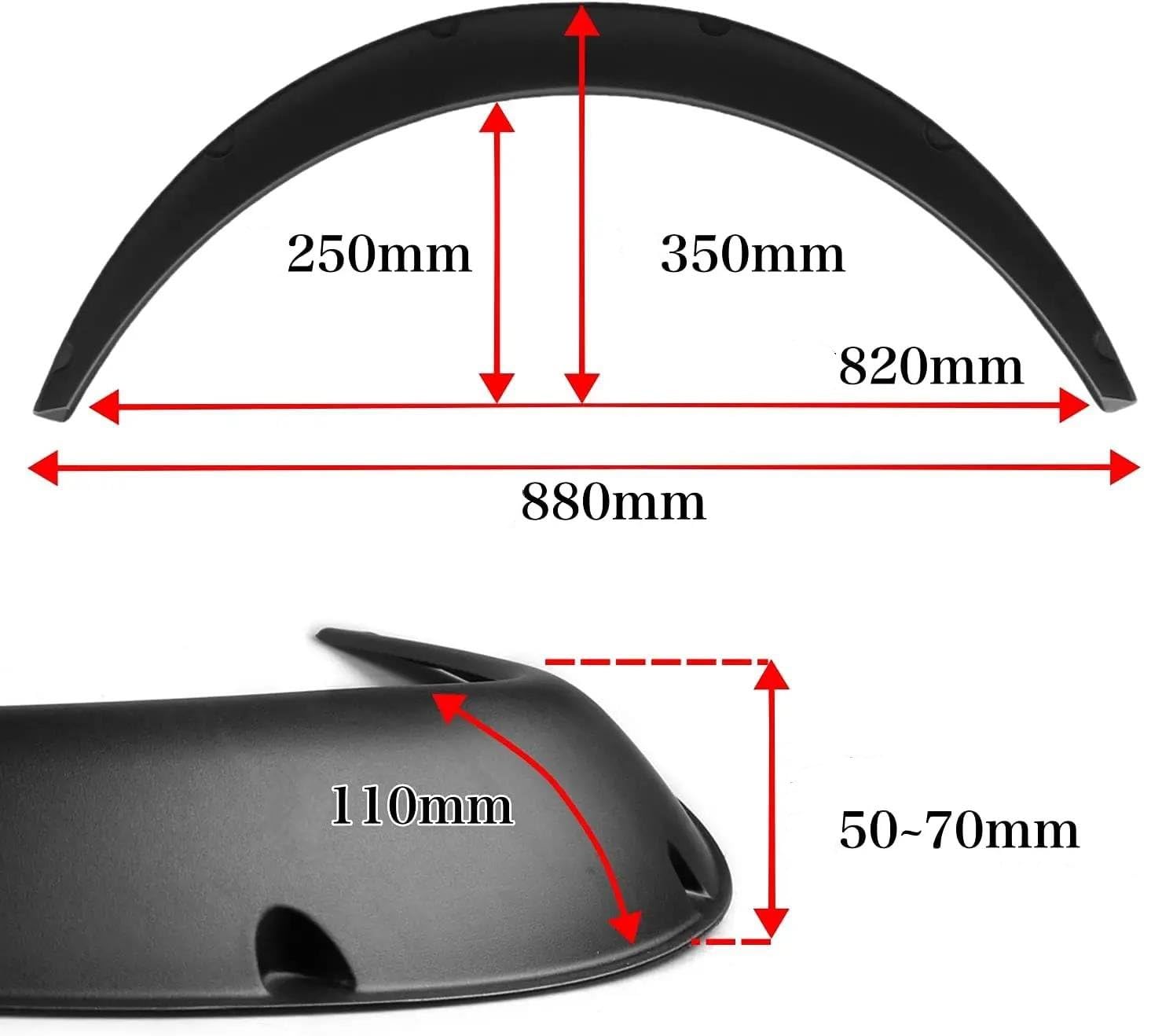 4 Piezas De Extensiones De Guardabarros Flexibles Universales De 90 Cm Para Carrocería, Arcos De Rueda Extra Anchos
