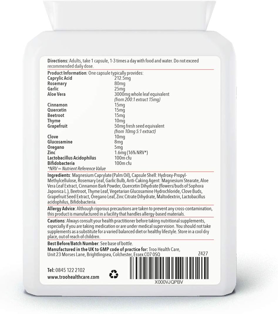Troo Health Care CANStasis Candida Yeast Balance Supplement 60 Capsules - Image 3