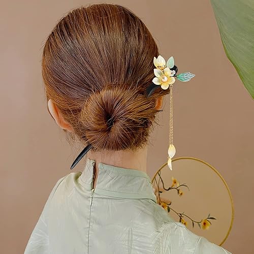 Miniatura 2 de Pinzas de pelo chinas, de madera, accesorios chinos para el cabello, palillo clásico de flores para el cabello, palillos para el cabello para mujeres