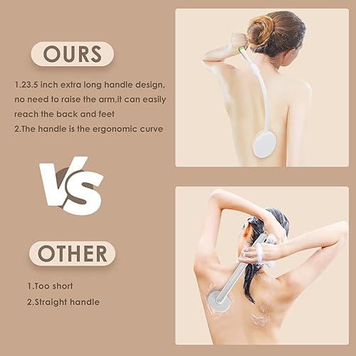 Miniatura 4 de LYIGEOL - Cepillo de ducha para hombres y mujeres cepillo de baño con envoltura de secado rápido mango extra largo plegable de 235 pulgadas