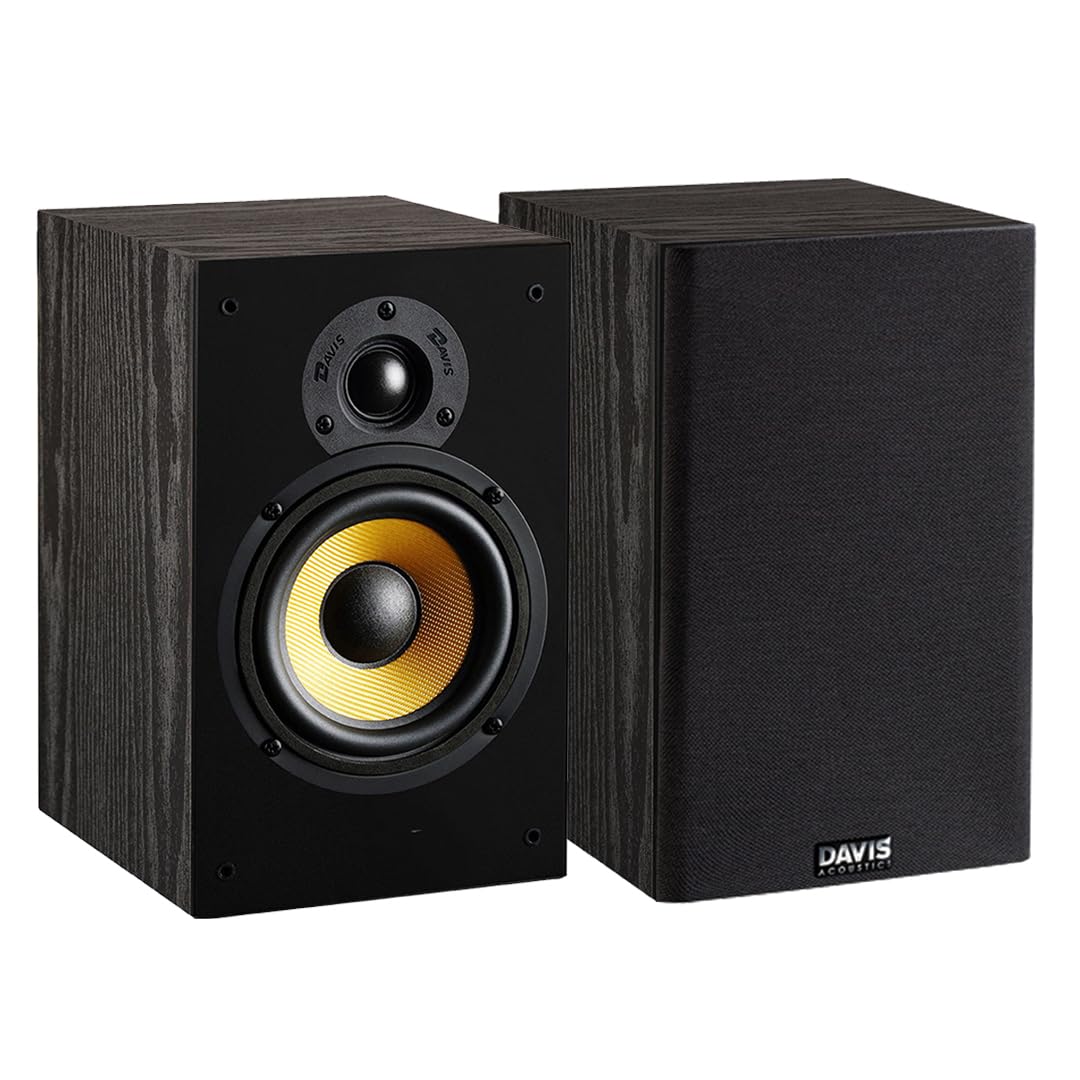 Davis Acoustics Hera 50 Noir - Paire d'enceintes étagère Passive 2 Voies/2 Haut-parleurs - Vendue à la Paire