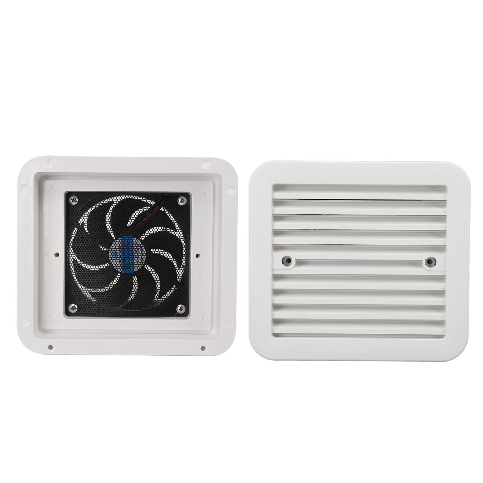 Fockety Wohnmobil Seitenlüftungsventilator, 24 V 3000 U/Min 1 Wege Starke Windseite Mount Ableitungslüfter RV Dachentlüftung mit Bildschirm, RV Seitenablüftungslüfter für