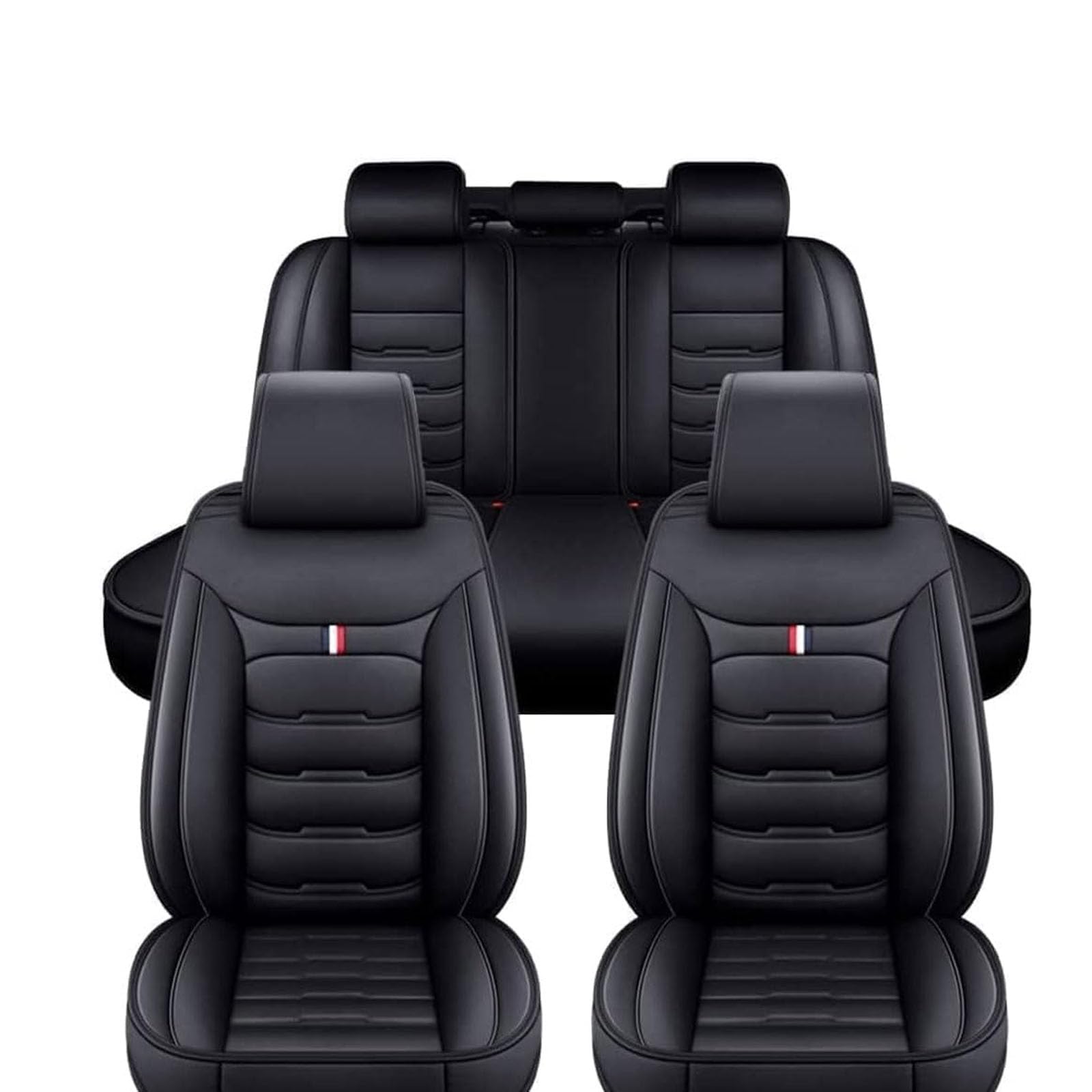 Car Seat Cover for Ford Ranger Wildtrak (2016-2024), Pu Leather Front Rear Protectors Non-slip and Comfortable Interior Accessories,A/Black