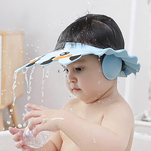 Miniatura 2 de Gorra de ducha para niños protección de baño para baby shower protección de lavado de cabello gorra de baño ajustable con protección de oídos gorra