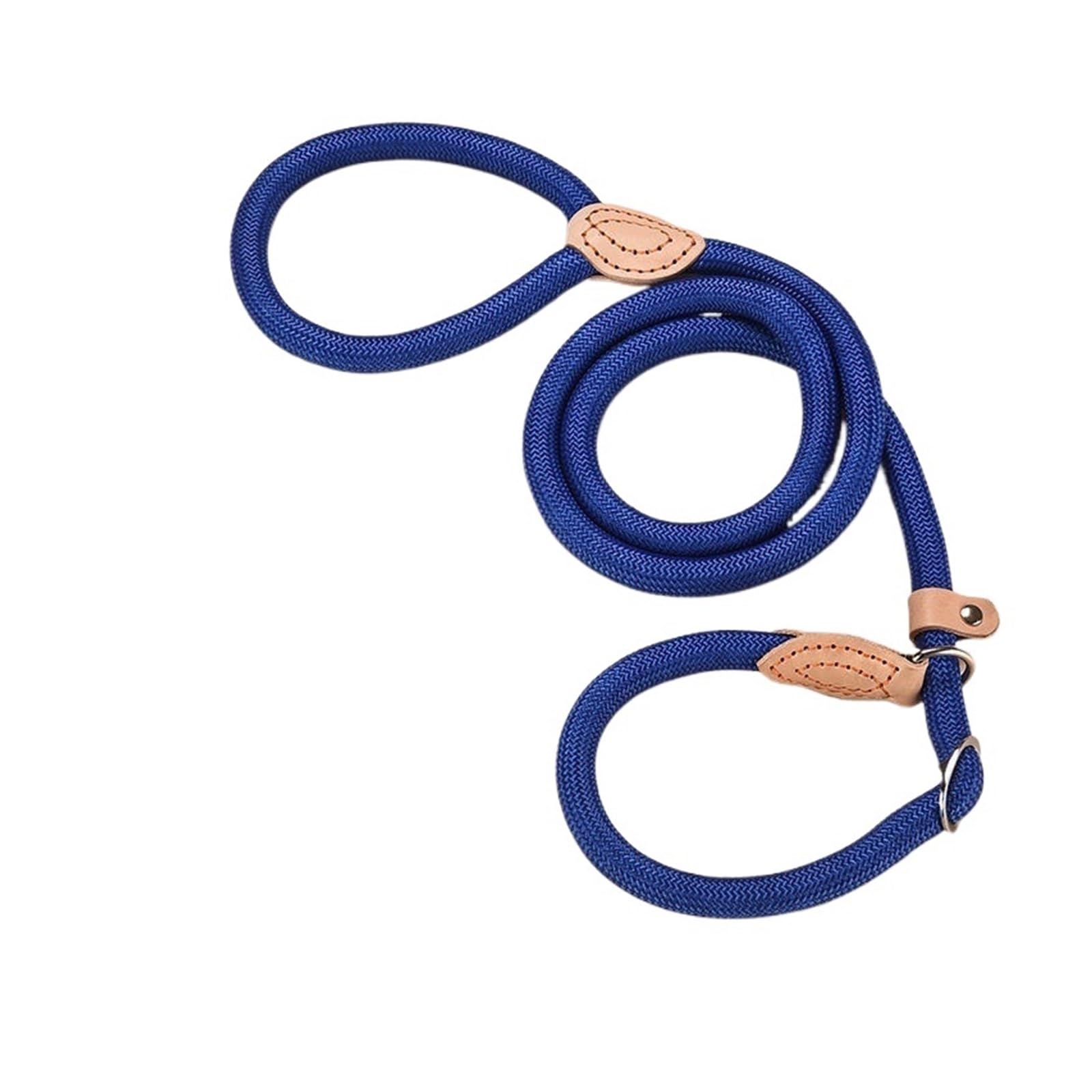 Laisse tressée pour chien bleu 1,5cmx150cm pour chiens moyens et grands