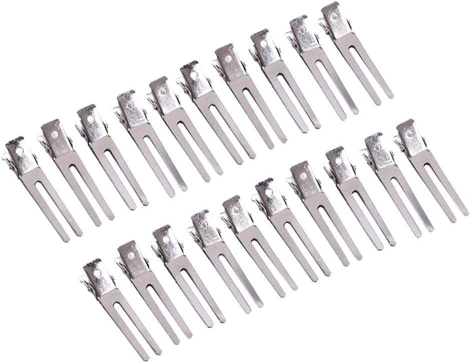 50 Stks/Partij 1.77 Inch Dubbele Prong Curl Clips – Zilveren Sectie Metalen Alligator Haarspelden Voor Hair Extensions
