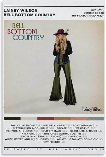 Lainey Wilson - Póster de lienzo con parte inferior de campana, pintura artística decorativa para pared, sala de estar, dormitorio, decoración,