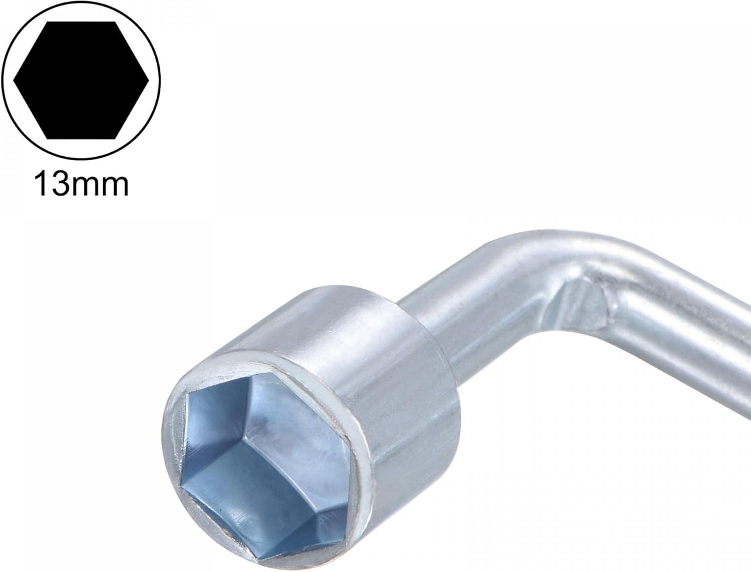 uxcell 13mm Metric L Shaped Angled Open Hex 6 Point Socket Wrench, Single Ended 2 Pcs