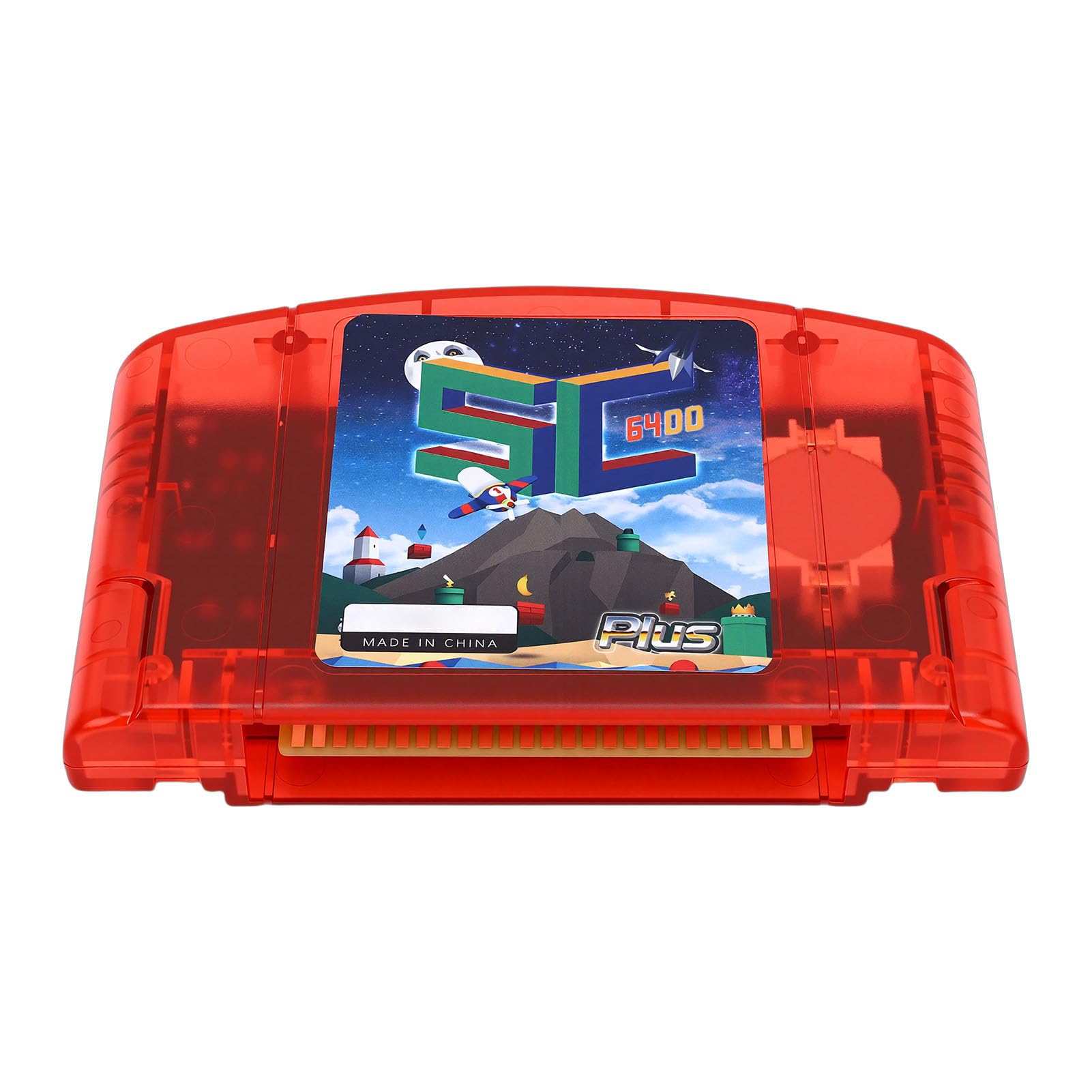 Fabater Cartuccia di Gioco I/O Veloce per Supporto N64 con Backup di Salvataggio Automatico Ed Emulazione Hardware per i Giocatori (Rosso Trasparente)