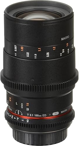 Miniatura 7 de Rokinon Cine DS 3.937 in T3.1 ED UMC Telefoto Macro Cine Lente de Marco Completo para Sony E Mount (FE) Cámaras de lente intercambiable