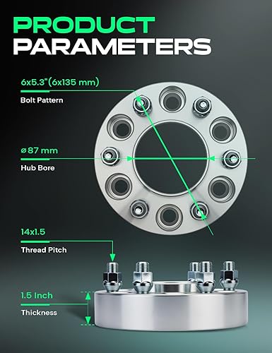 Miniatura 13 de YHTAUTO Espaciadores de rueda de 1.25 pulgadas para Ford F-150, Expedition y Lincoln Navigator 2003-2014, Mark LT, espaciadores de neumáticos Negro