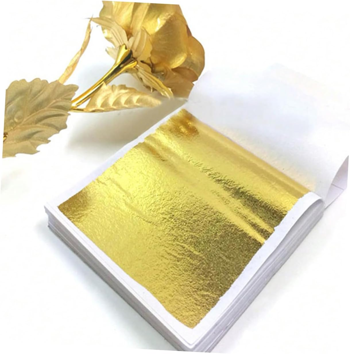 ARTSEWPLY 1bag Imitation Gold Leaf Sheets for Arts and Crafts Durable Foil for Gilding Painting and Furniture Decoration Per Pack