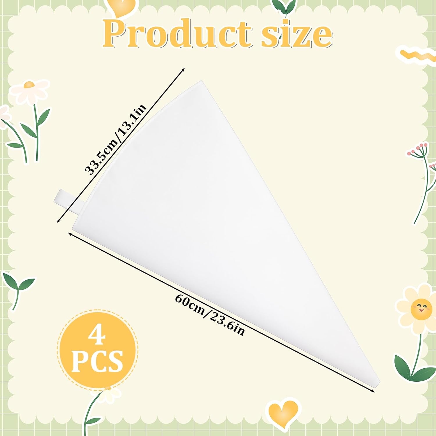 COMNICO 4 Pcs Reusable Pastry Piping Bags, 24 Inch Cake Decorating Bags