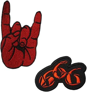 Cute-Patch 666 Evil Devil Horns Hand Sign Embroidered Iron on Patches