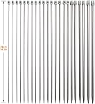 22 Pieces 2.0mm (B)-8mm (Length) Stainless Steel Single Pointed Knitting Needles (11 Pairs, 11 Sizes, 14 Inch) with Large Eyelet Sewing Needles (36 cm), 36 cm