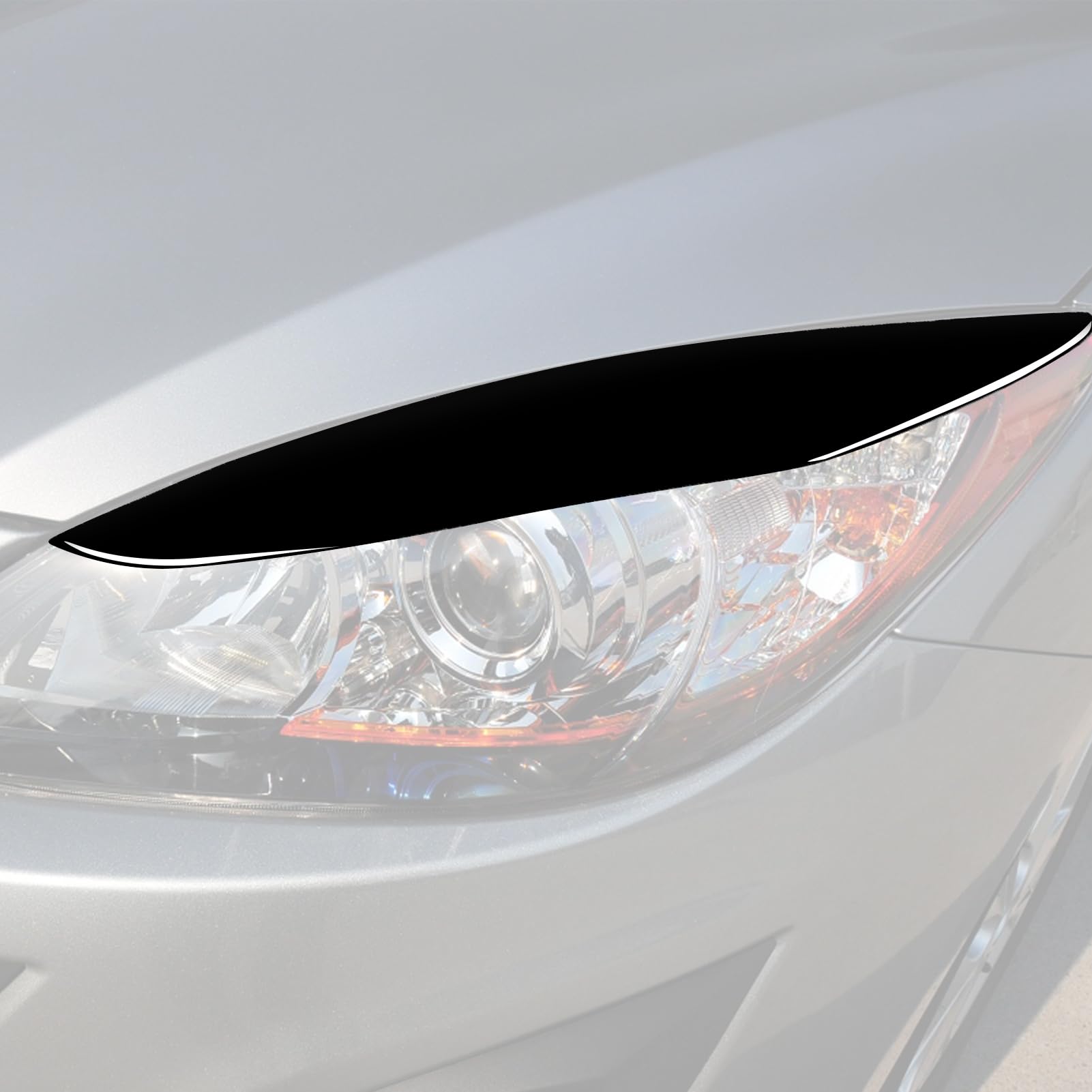 Compatible con Mazda 3 2010-2013, 2 Uds., Ceja para Faro Delantero de Coche, Pegatinas para Embellecedor de Luz de Cabeza de Pestañas, Pieza de Repuesto