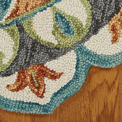 Lr Home Dazzle Area Rug, 4' Round, Teal/Green #TOP5