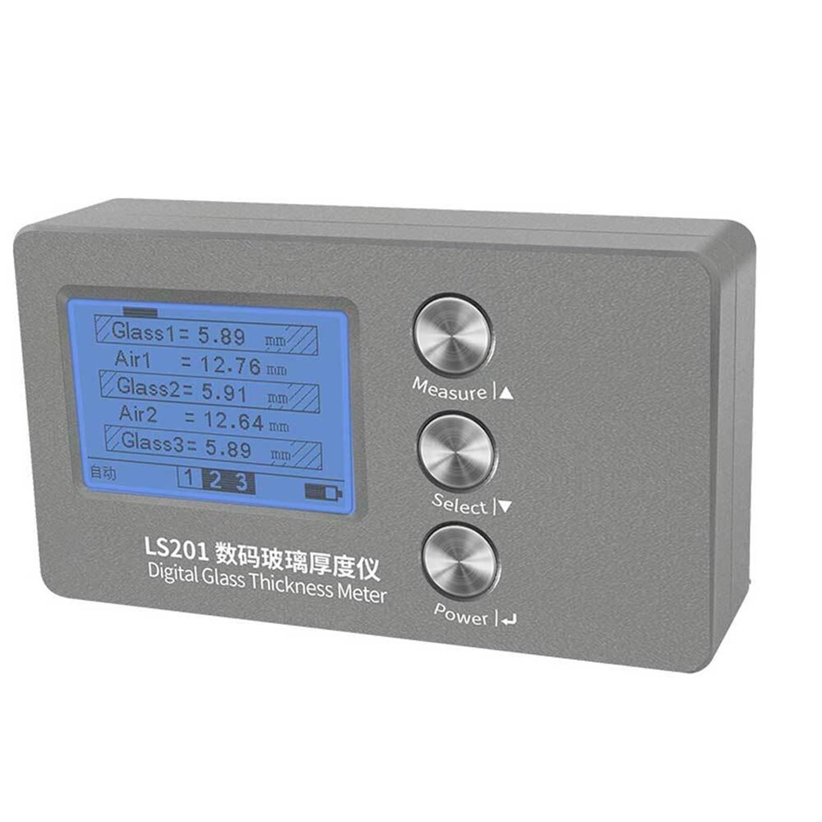 Misuratore di spessore del vetro digitale LS201, misuratore for isolante laminato temperato cavo IG con doppio LS200 per la fabbrica(LS201)