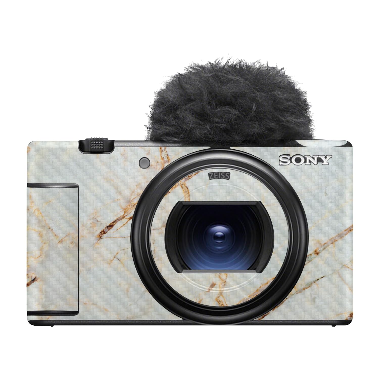 Carbon Fiber Camera Skin Compatible with Sony ZV-1 Mark II (2023) - Antique Marble - Premium 3M Vinyl Protective Wrap Decal Cover - Easy to Apply | Crafted in the USA by MightySkins
