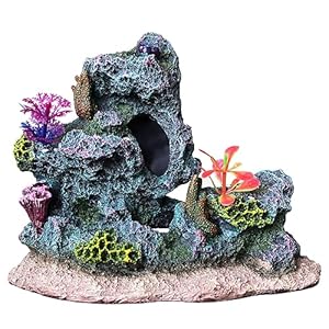 majoywoo Colorful Coral Reef for Aquarium Decor, Artificial Resin Fish Tank Decor, Goldfish Betta Fish Hideout