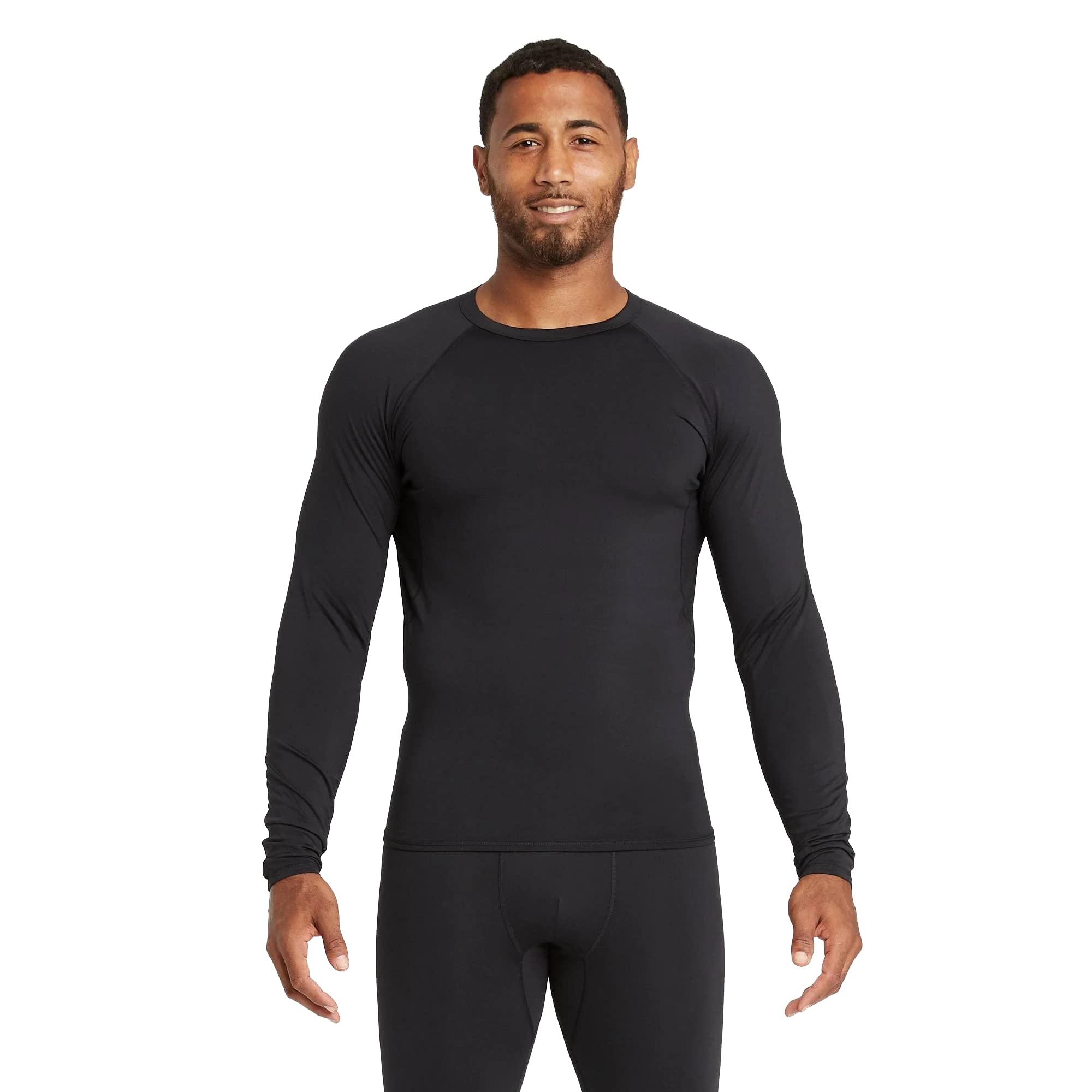 All in Motion Men's Long Sleeve Midweight Thermal Undershirt - (US, Alpha, XX-Large, Regular, Regular, Black)