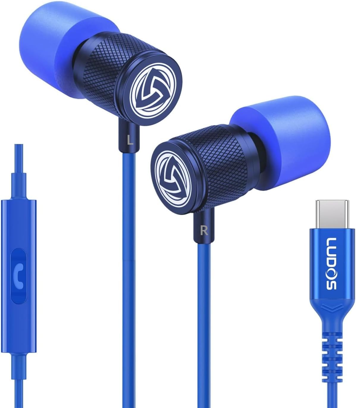 LUDOS Ultra USB C Headphones for iPhone 17 16 15 Pro Max Plus Air iPad Pro, 5 Years Warranty, Magnetic USB-C Earbuds for Samsung Galaxy S24 S23 Ultra S22 S21 FE S20 A55 A54 A53, USB Type C Earphones