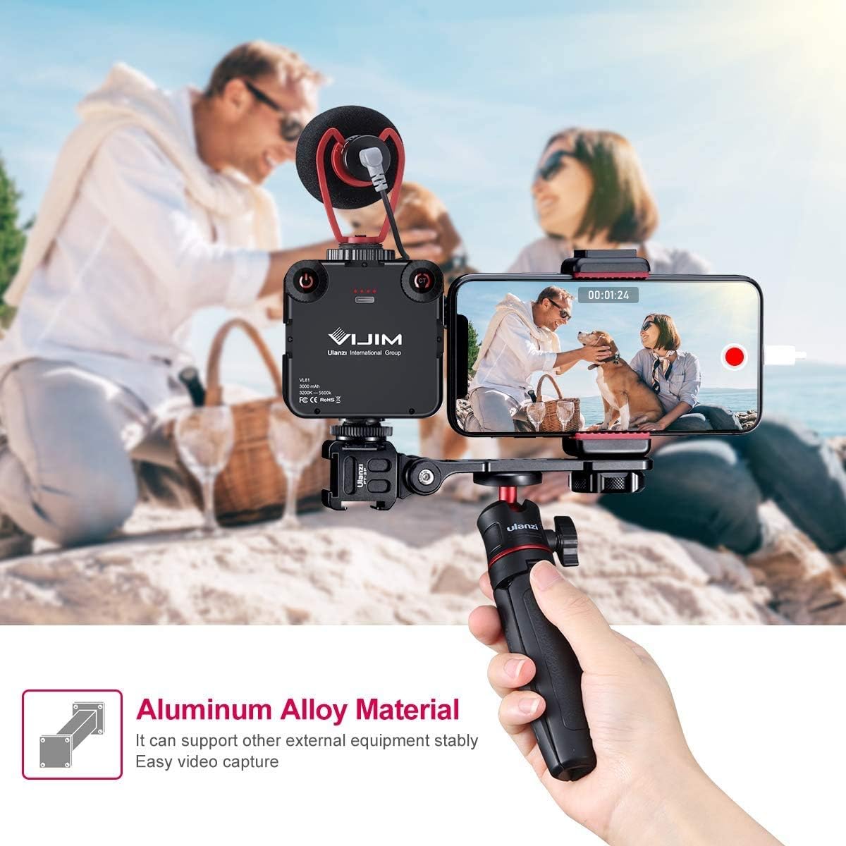 Prоmо 40% оƒƒ Ulanzi PT-13 Triple Cold Shoe Mount for Handheld Gimbals, Stabilizers, Smartphones and Cameras