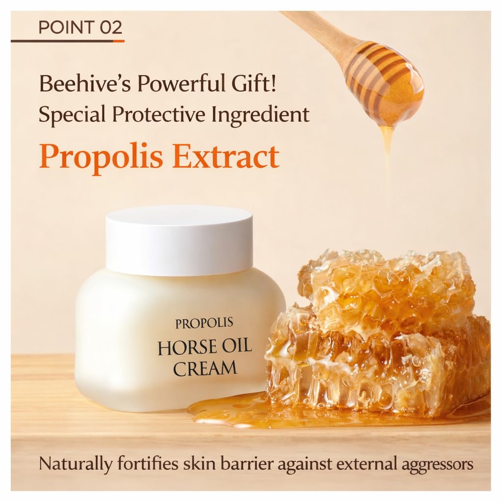 CHARMZONE Propolis Horse Oil Cream 50ml / 1.69 fl oz – Intense Moisture & Firming for Dry, Sensitive Skin – Korean Face Cream with Royal Jelly - Image 6