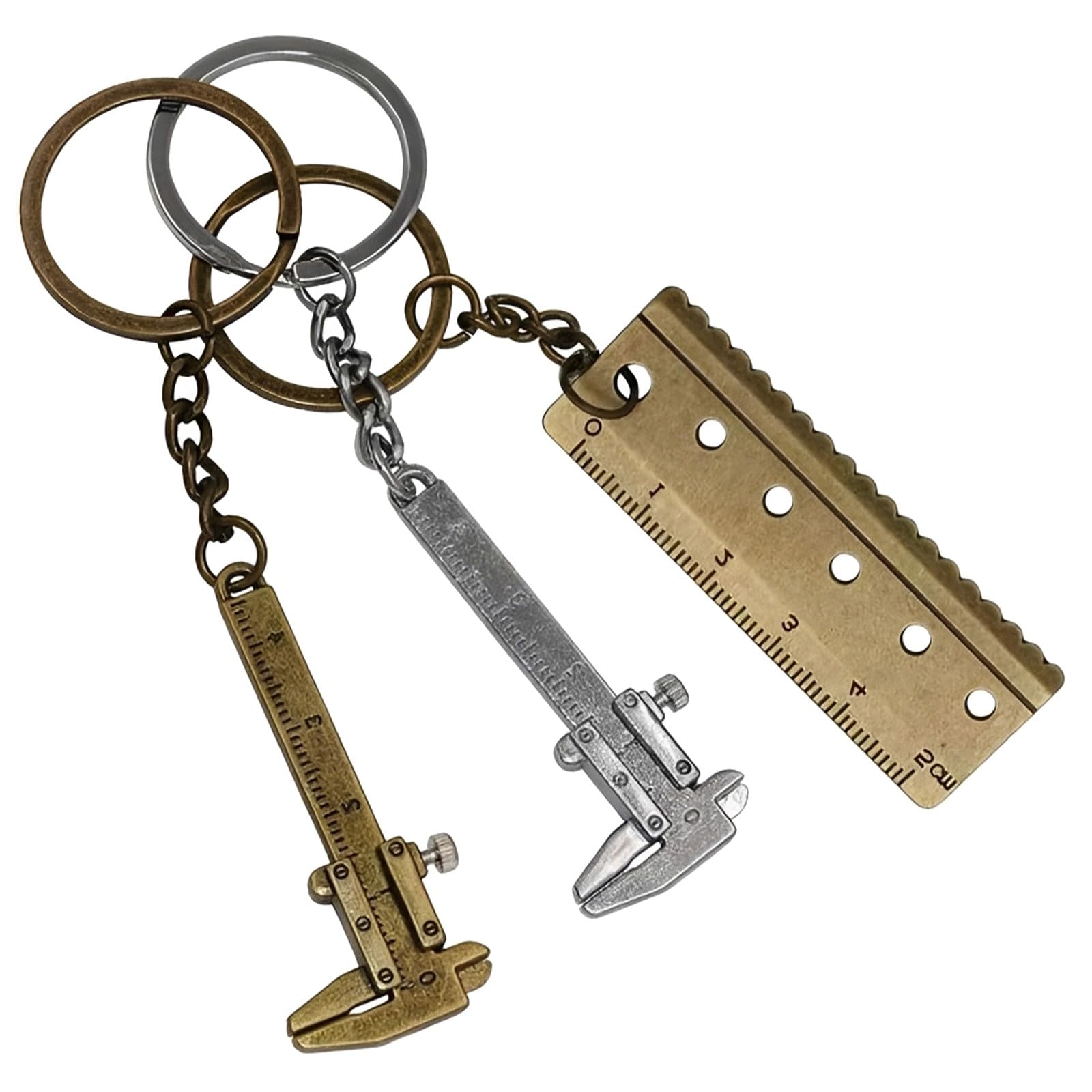 3 piezas Mini Calibrador Vernier, Llavero De Calibre Mini Vernier De Aluminio De PrecisióN, llavero de Aluminio, Calibrador Vernier de Precisión Mini, Pie De Rey Digital, Calibre