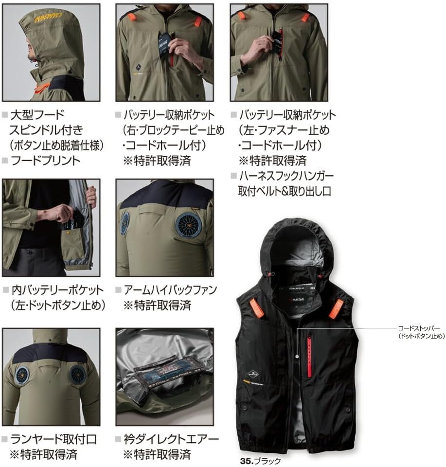 ☆理理☆バートル 2025年 空調服 24V マットブラックバッテリー4個 BURTLE (2025年新型24V) バートル ファンバッテリーセット 春夏