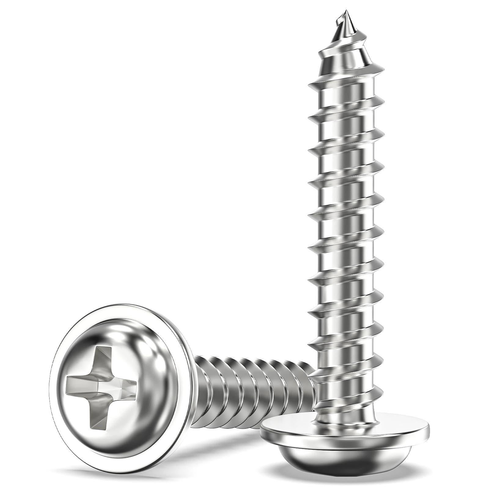 Valorada 100Pcs M3 x 16mm Screws for Wood, Modified Truss Head Self Tapping Screws, Phillips Drive, 304 Stainless Steel
