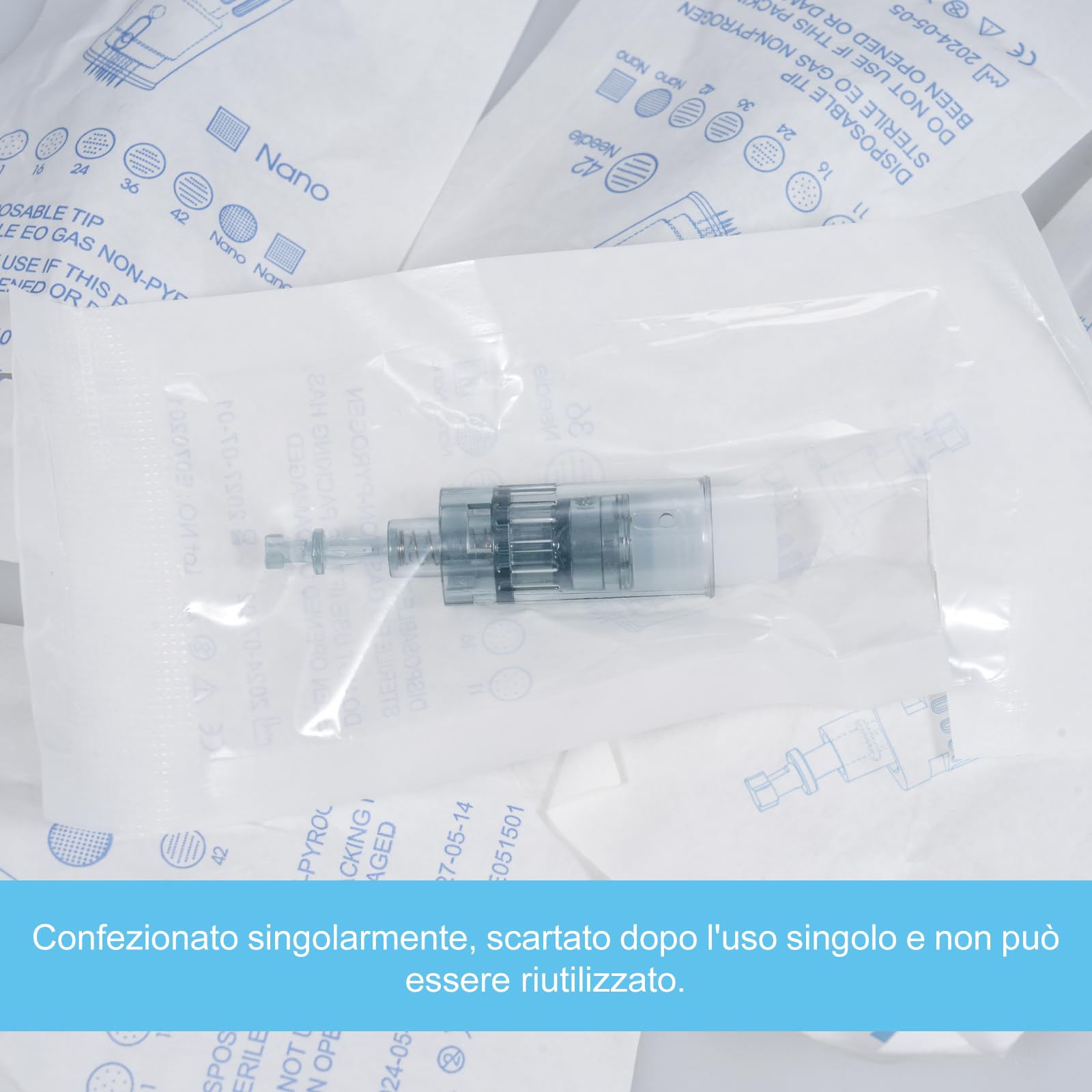 25 Pezzi 16 Pins Cartucce dr pen m8 dermapen Microneedling Pen, progettate per la Dr. Pen Ultima M8, utilizzata per cicatrici da acne, cicatrici approfondite e smagliature